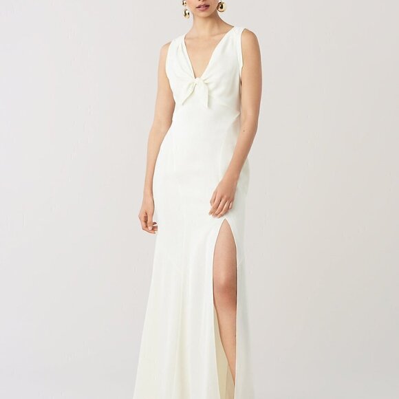 DVF Diane von Furstenberg Kimmy ivory formal maxi crepe gown long wedding new 6 - Picture 1 of 7